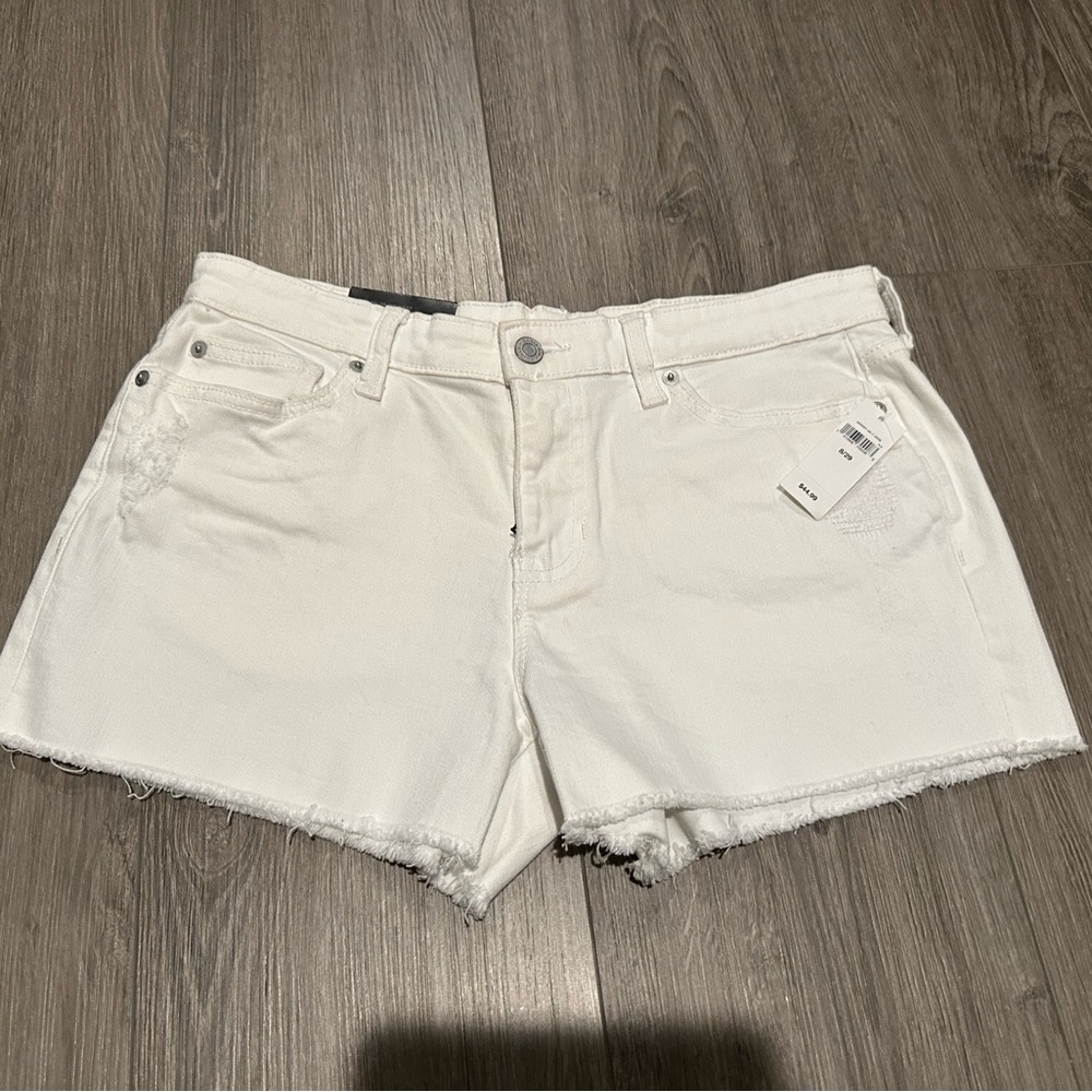 Gap, size 8, White denim shorts.
